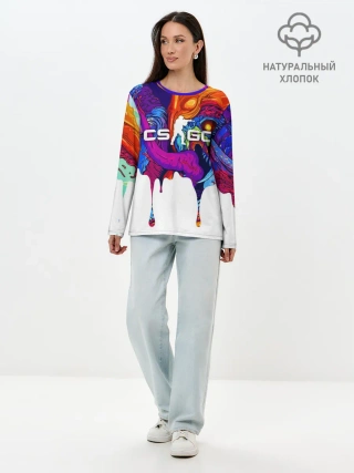 Лонгслив женский. Хлопок / CS GO HYPER BEAST