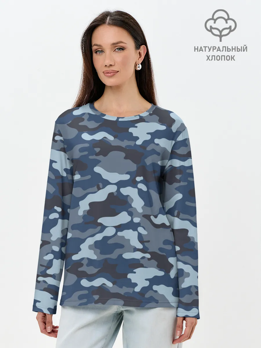 Лонгслив женский. Хлопок / Камуфляж МВД