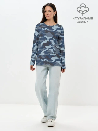 Лонгслив женский. Хлопок / Камуфляж МВД
