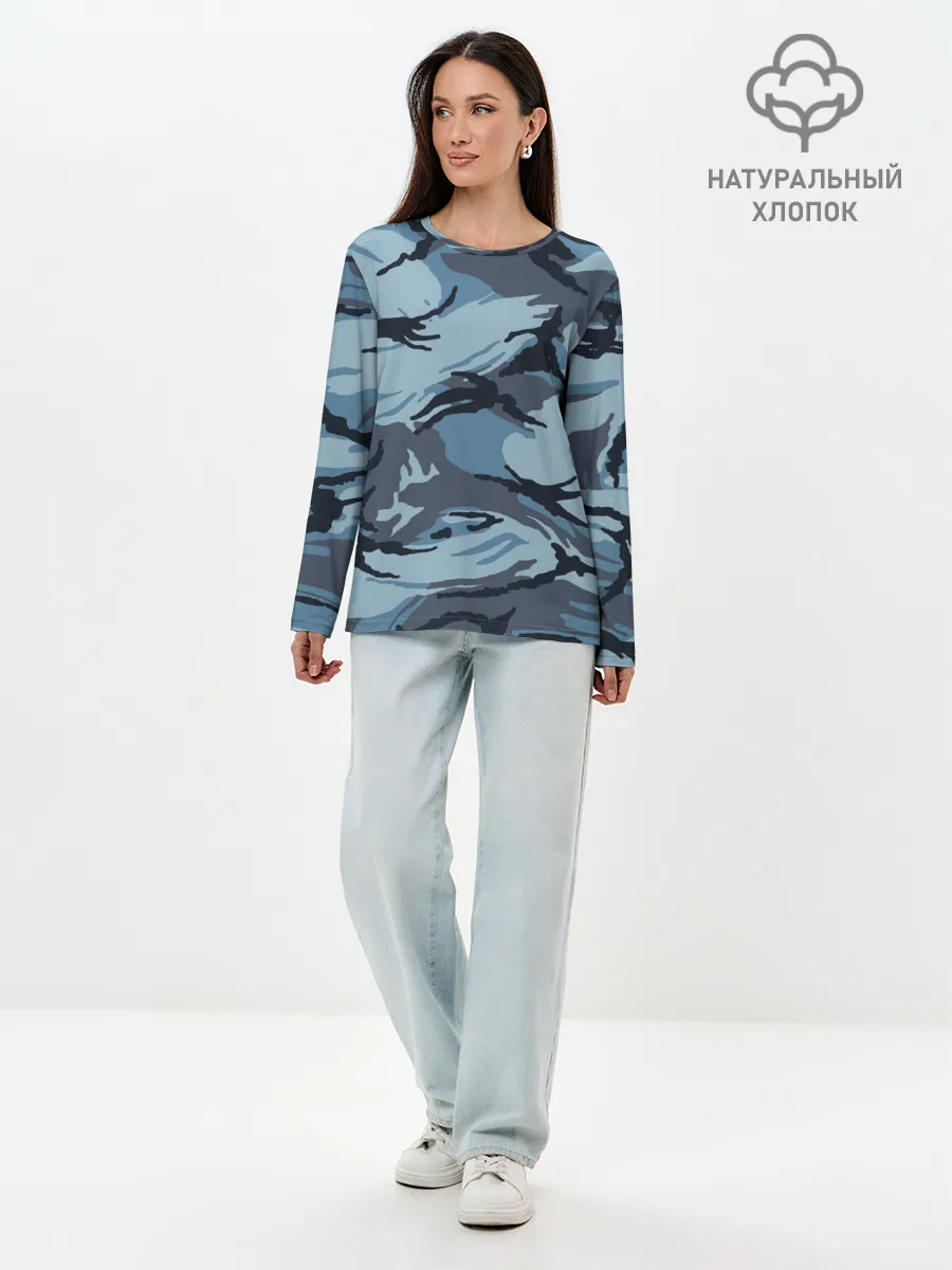 Лонгслив женский. Хлопок / Камуфляж Полиции