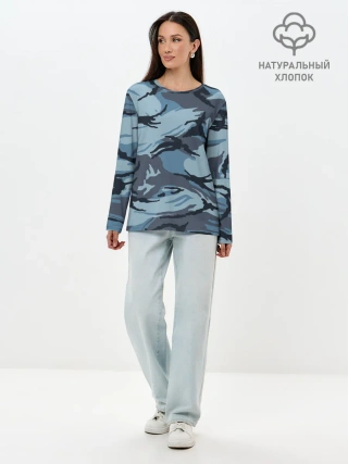 Лонгслив женский. Хлопок / Камуфляж Полиции