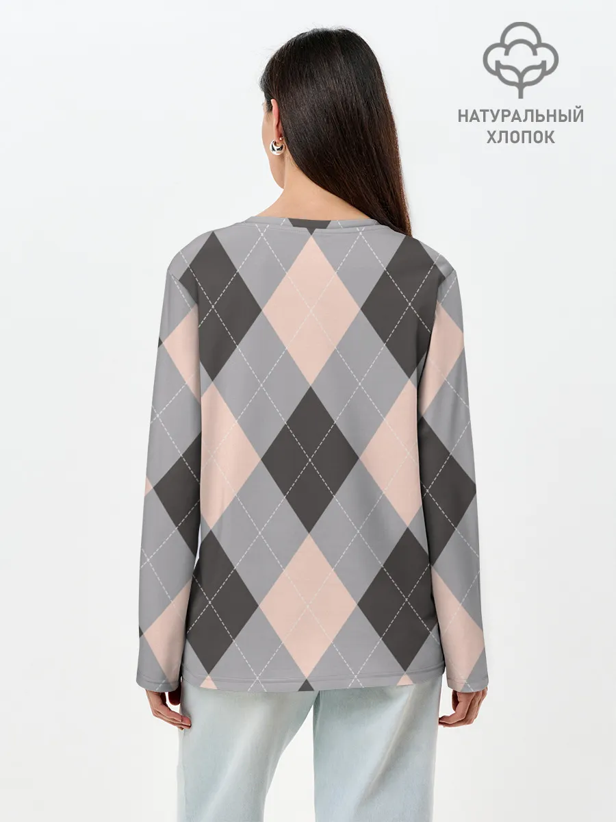 Лонгслив женский. Хлопок / Шотландка | Tartan