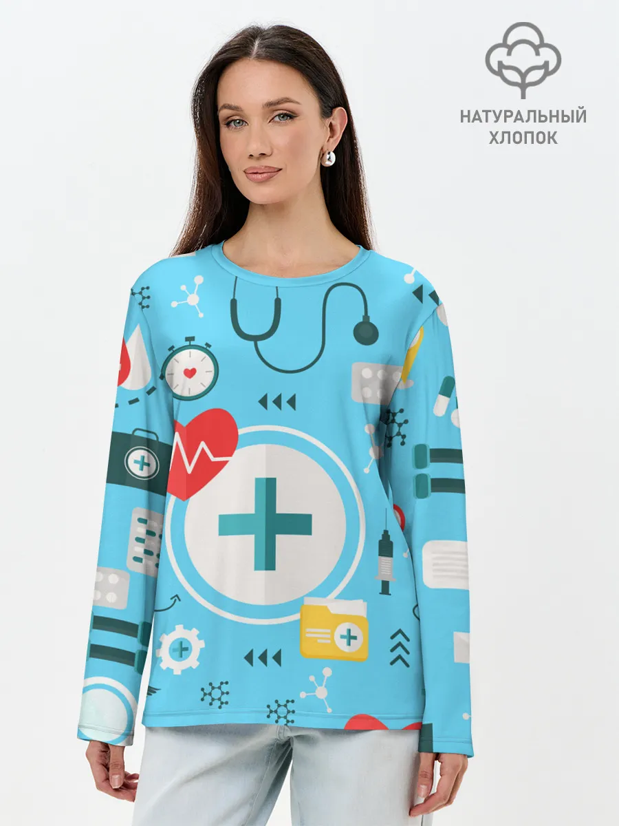 Лонгслив женский. Хлопок / Лучший доктор