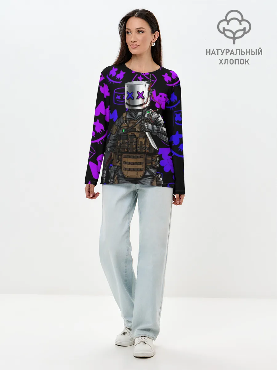 Лонгслив женский. Хлопок / MARSHMELLO FORTNITE