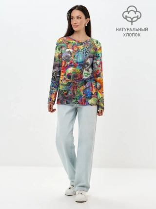 Лонгслив женский. Хлопок / Психоделическое искусство