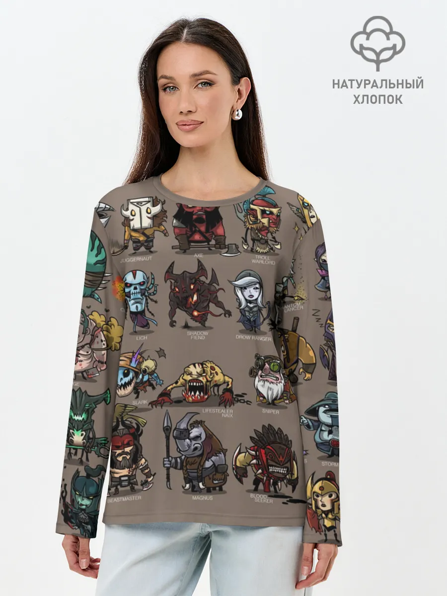 Лонгслив женский. Хлопок / Коры Доты 2