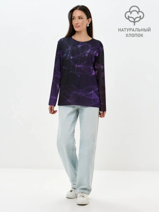 Лонгслив женский. Хлопок / Абстракция