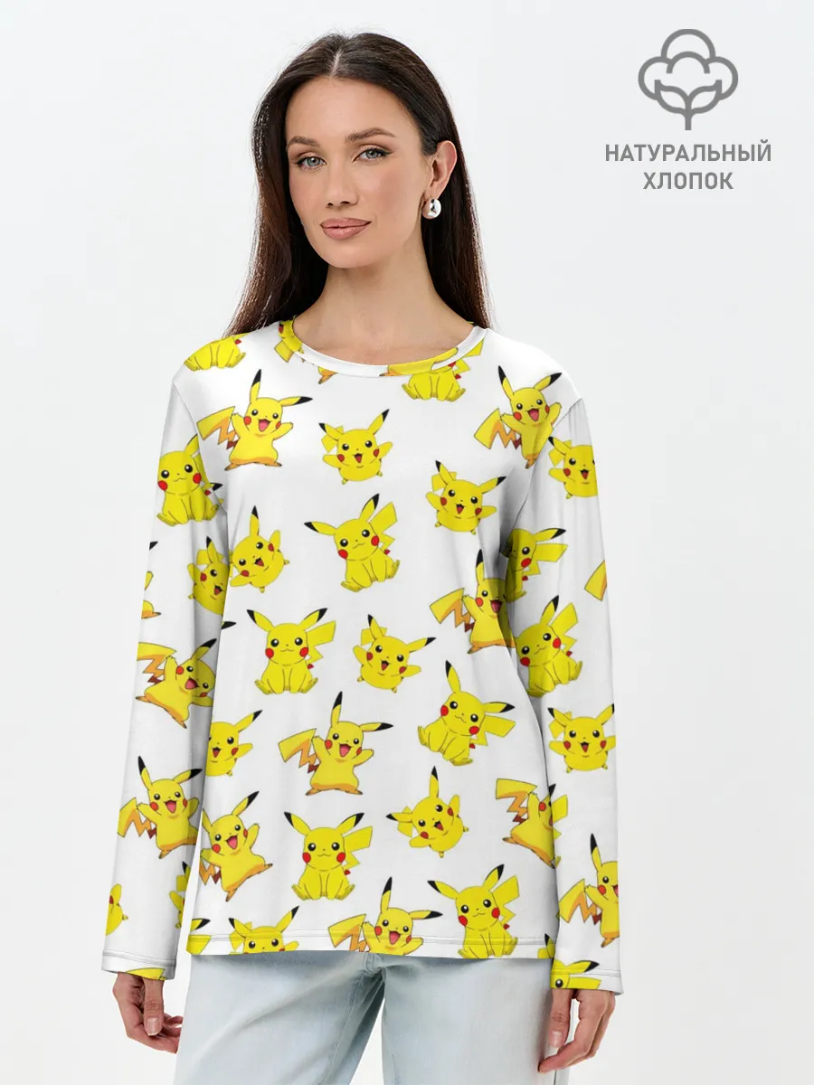 Лонгслив женский. Хлопок / ПИКАЧУ