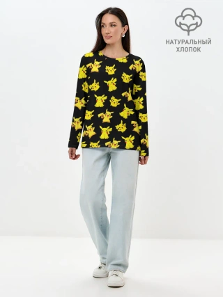 Лонгслив женский. Хлопок / ПИКАЧУ