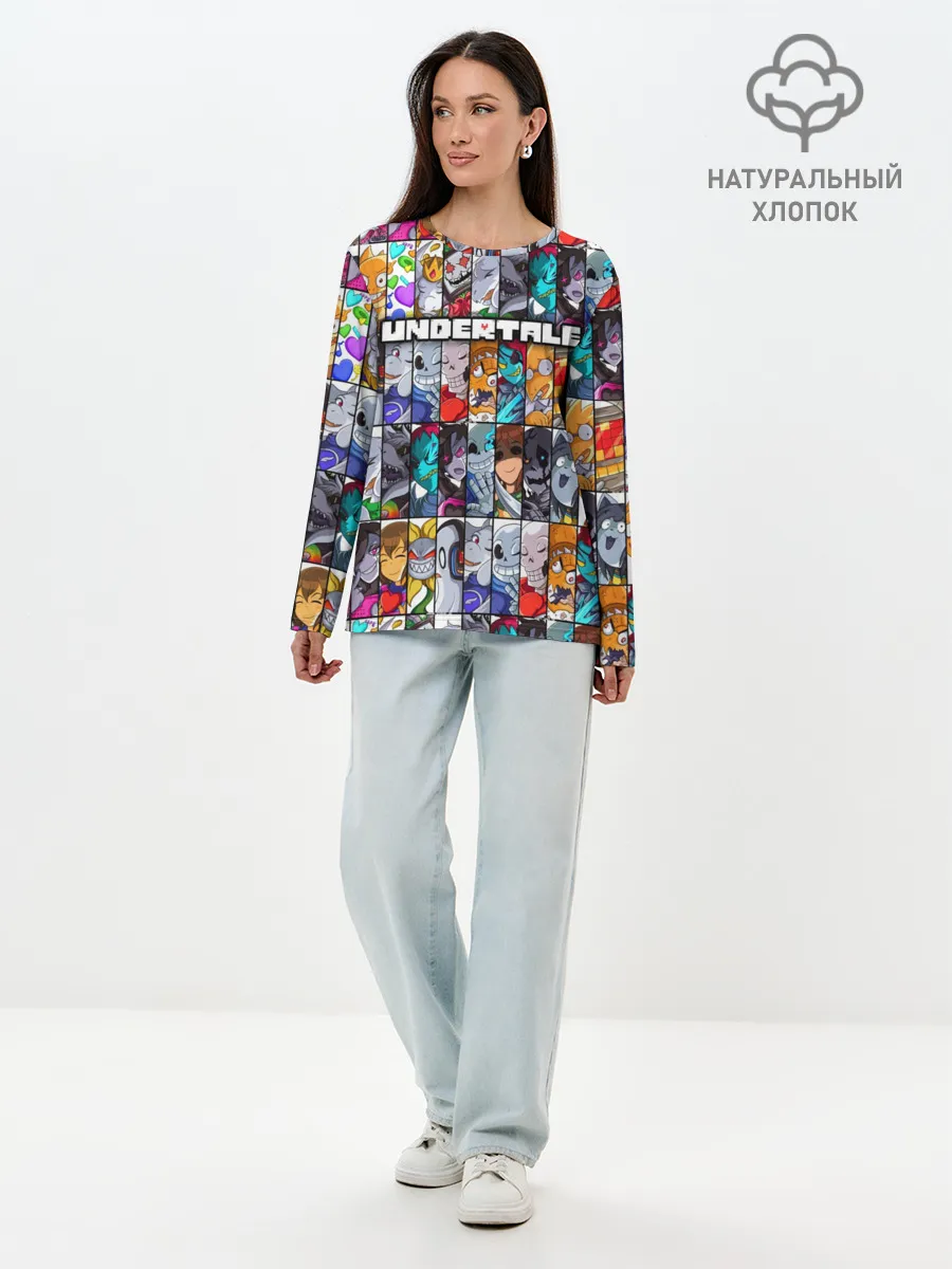 Лонгслив женский. Хлопок / UNDERTALE