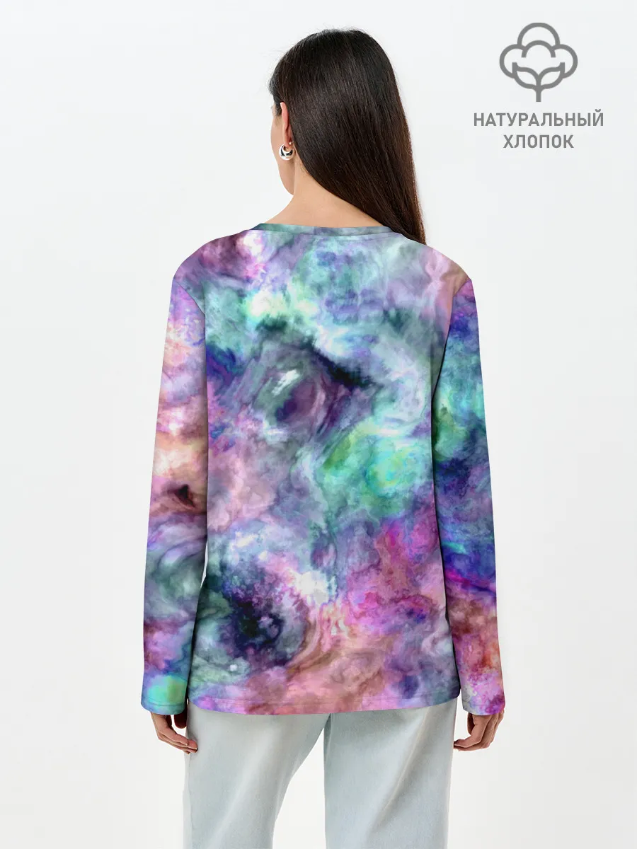 Лонгслив женский. Хлопок / Color splashes