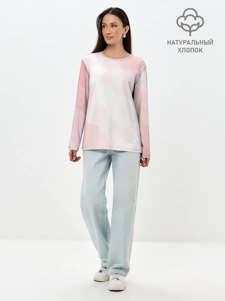 Лонгслив женский. Хлопок / Пикси кристаллы