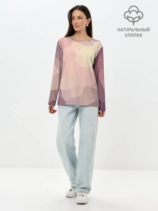 Лонгслив женский. Хлопок / Пикси кристаллы