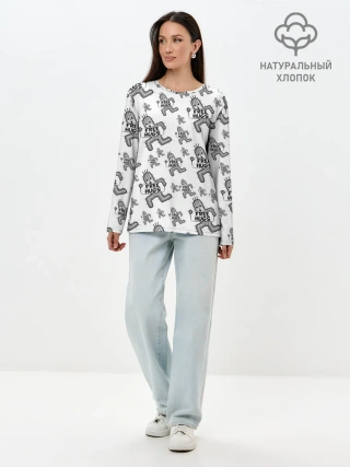 Лонгслив женский. Хлопок / FREE HUGS