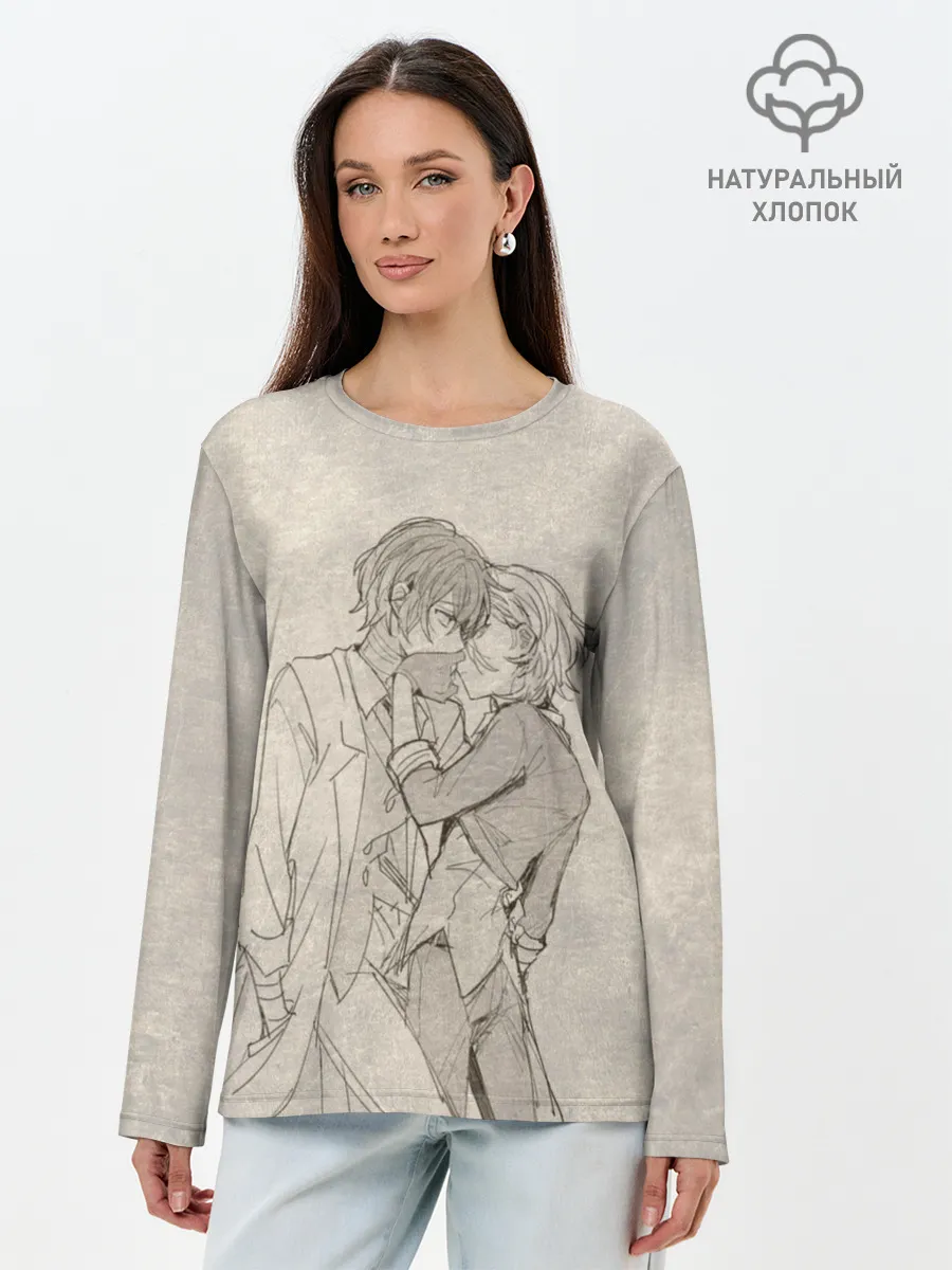 Лонгслив женский. Хлопок / Дазай и Чуя