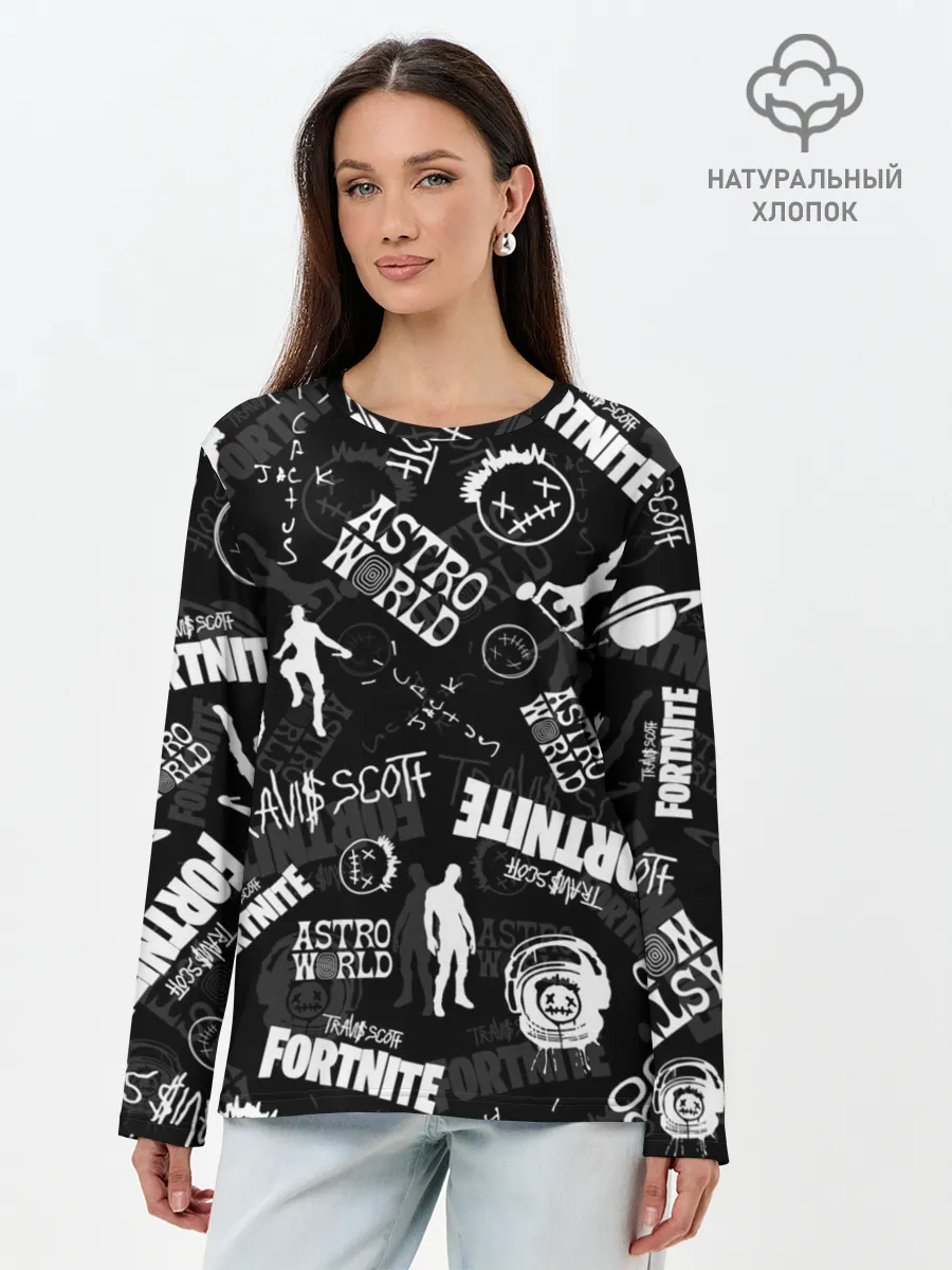 Лонгслив женский. Хлопок / TRAVIS SCOTT+FORTNITE