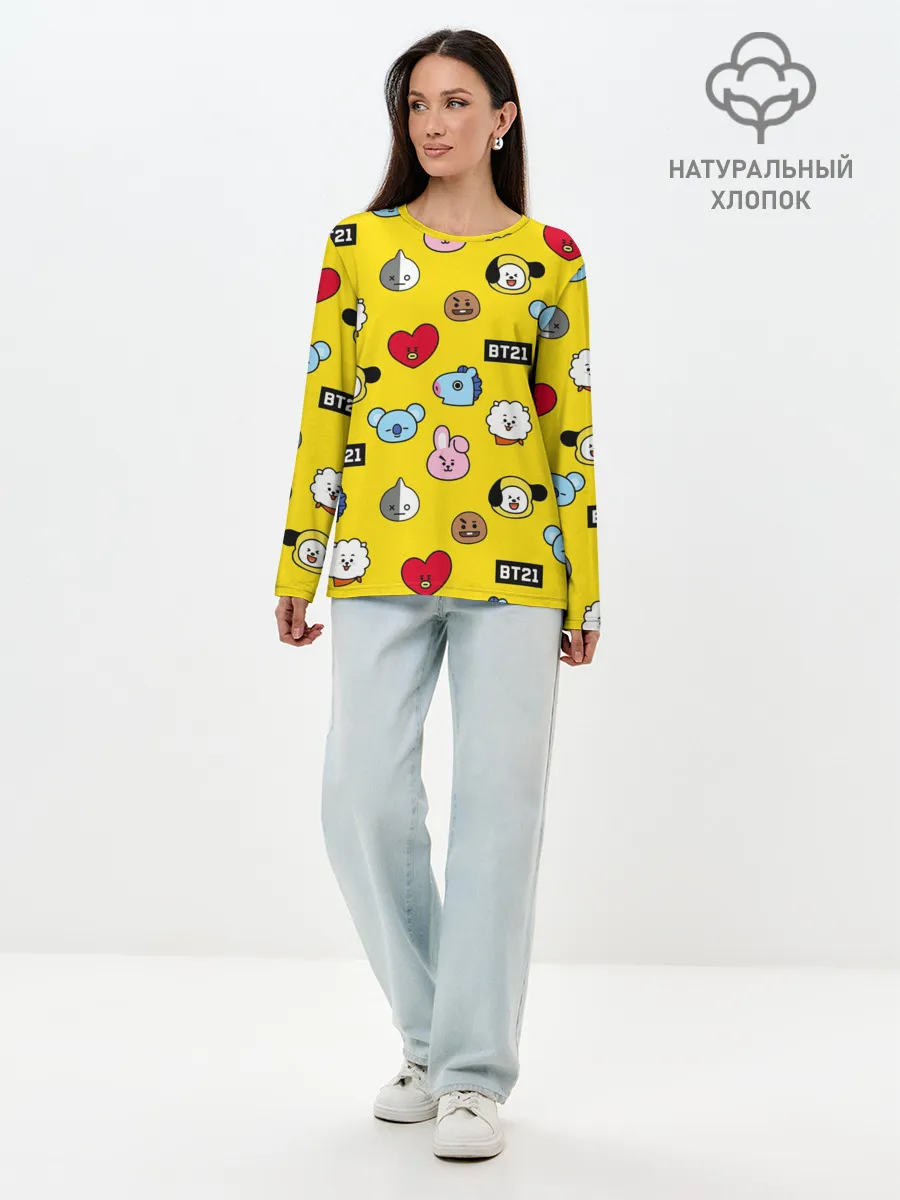 Лонгслив женский. Хлопок / BTS