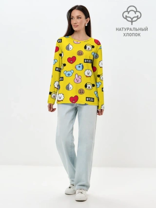 Лонгслив женский. Хлопок / BTS