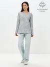 Лонгслив женский. Хлопок / Светло-серая