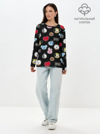 Лонгслив женский. Хлопок / BT21 | BTS | БТС | BANGTAN BOYS