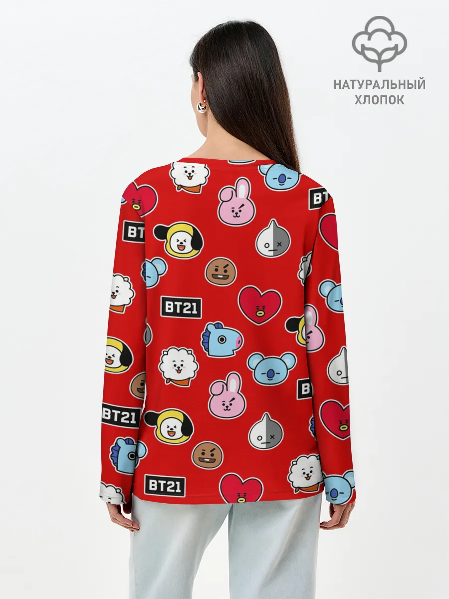 Лонгслив женский. Хлопок / BTS