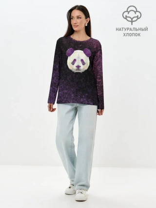 Лонгслив женский. Хлопок / Панда