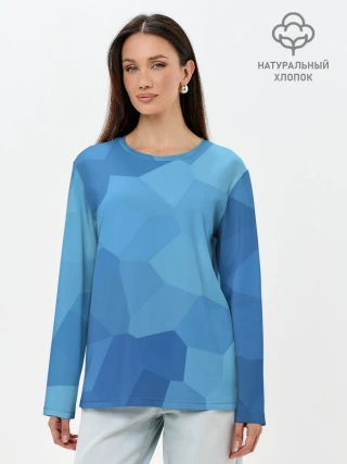 Лонгслив женский. Хлопок / Пикси кристаллы
