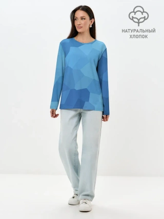 Лонгслив женский. Хлопок / Пикси кристаллы