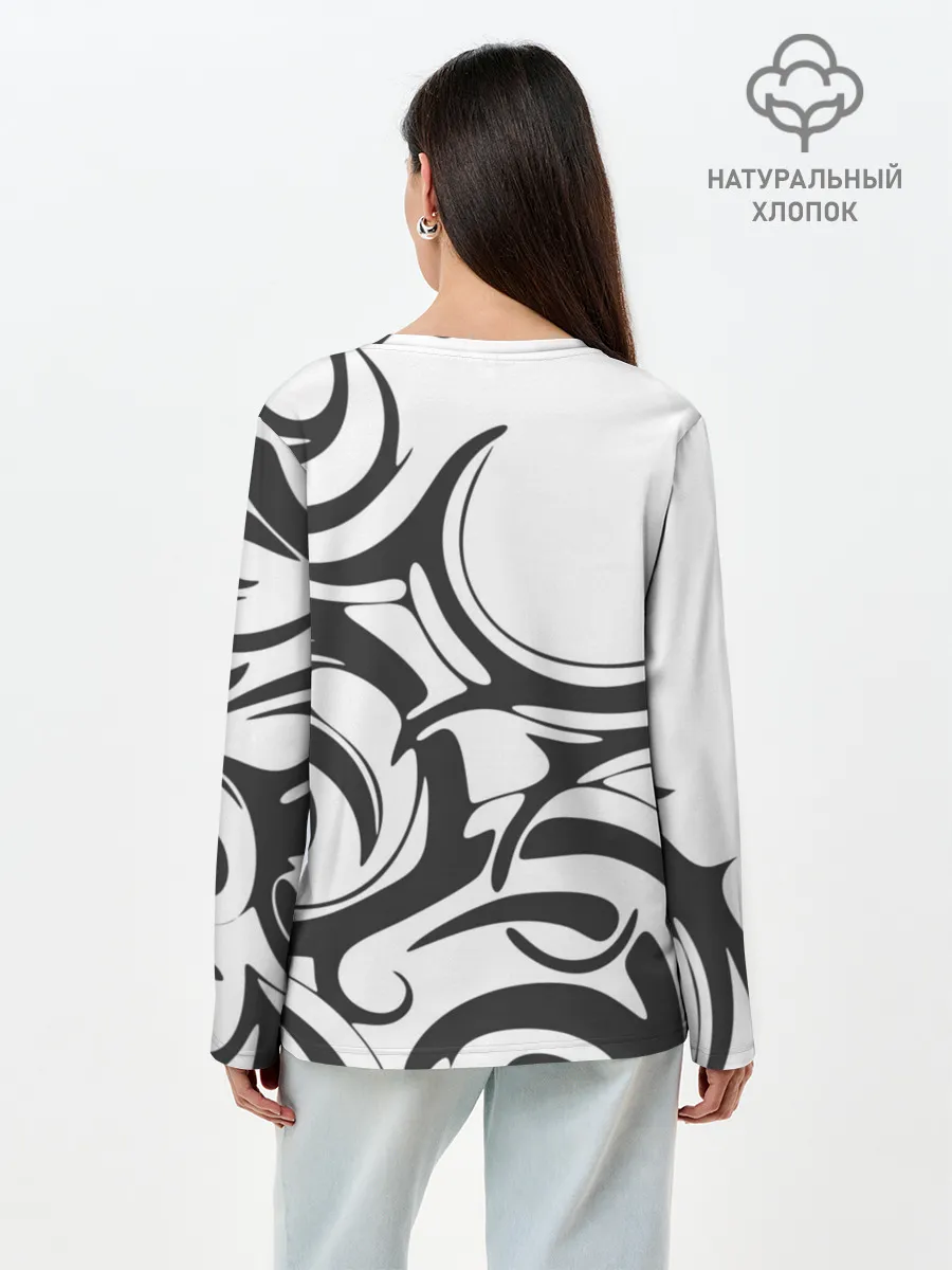 Лонгслив женский. Хлопок / Узоры