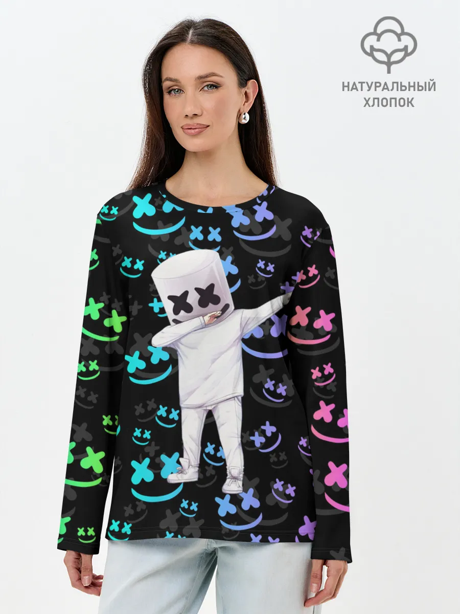 Лонгслив женский. Хлопок / Marshmello