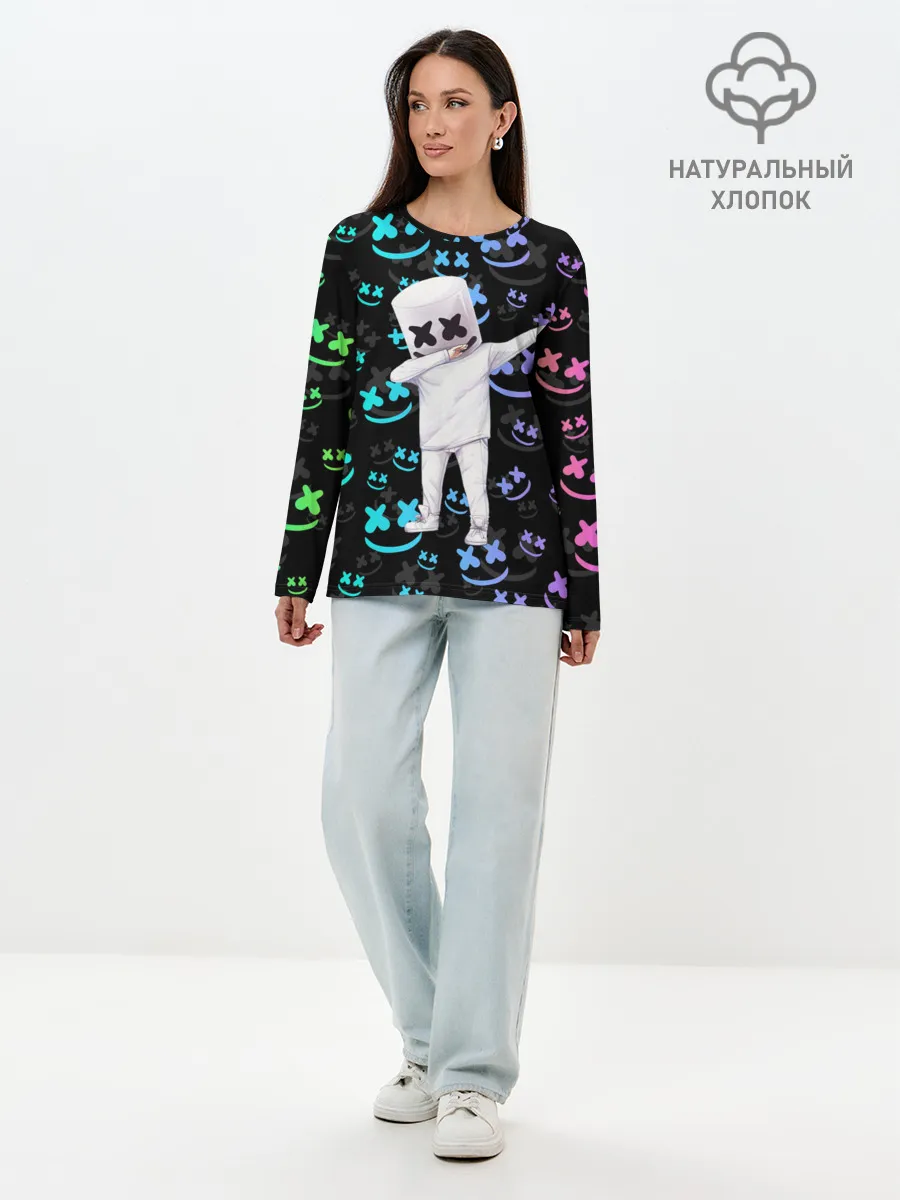 Лонгслив женский. Хлопок / Marshmello
