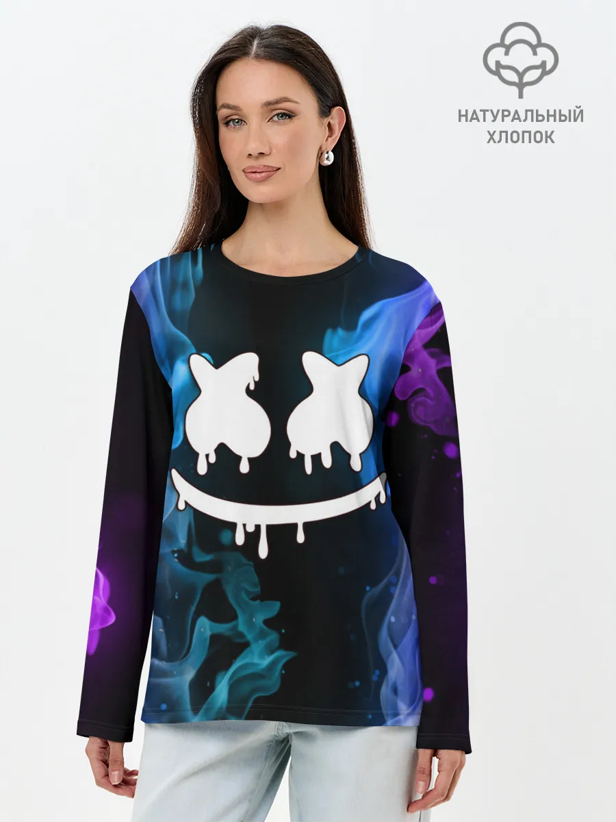 Лонгслив женский. Хлопок / Marshmello