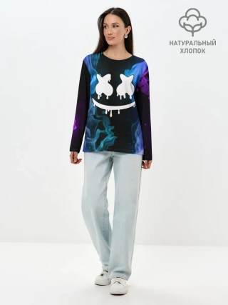 Лонгслив женский. Хлопок / Marshmello