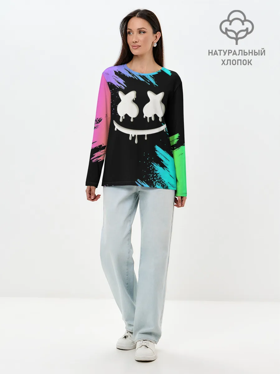 Лонгслив женский. Хлопок / Marshmello