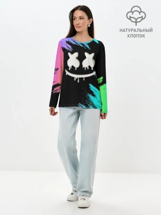 Лонгслив женский. Хлопок / Marshmello