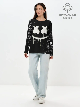 Лонгслив женский. Хлопок / Marshmello