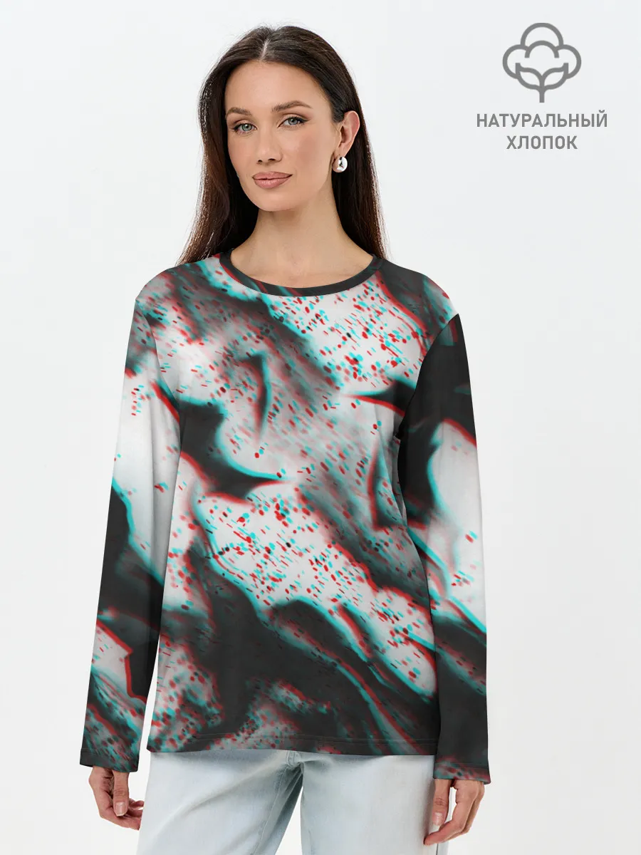 Лонгслив женский. Хлопок / ОГОНЬ ГЛИТЧ