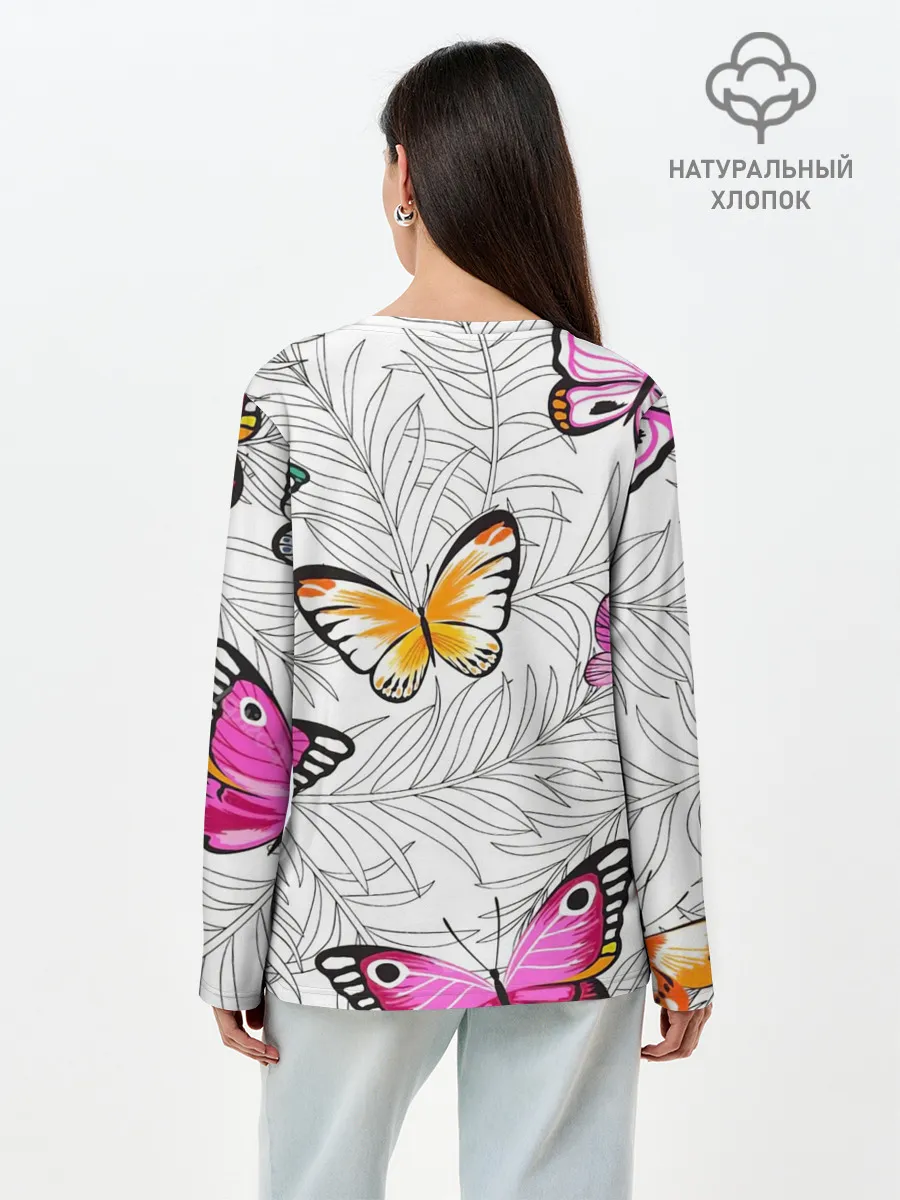 Лонгслив женский. Хлопок / Яркий рой