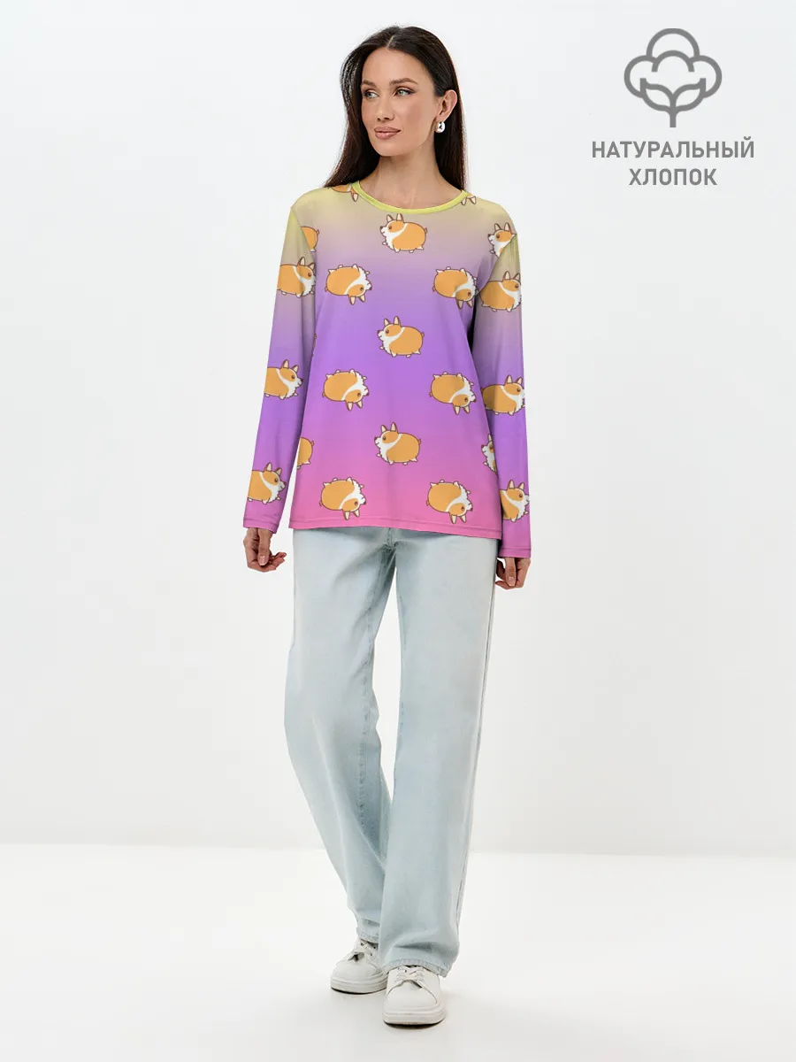 Лонгслив женский. Хлопок / Корги