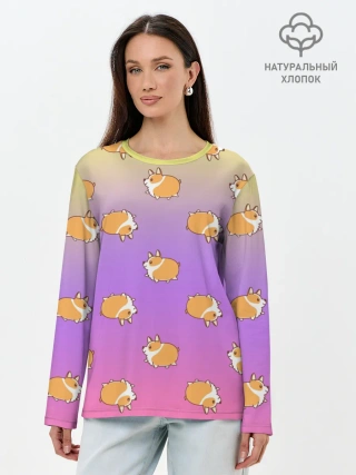 Лонгслив женский. Хлопок / Корги