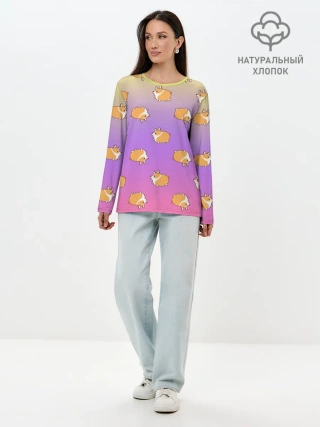 Лонгслив женский. Хлопок / Корги