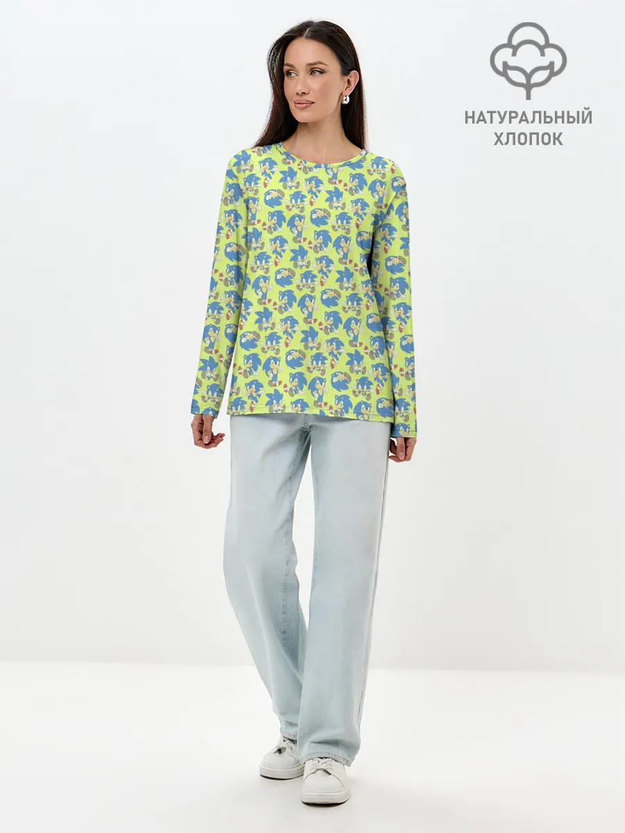 Лонгслив женский. Хлопок / Соник