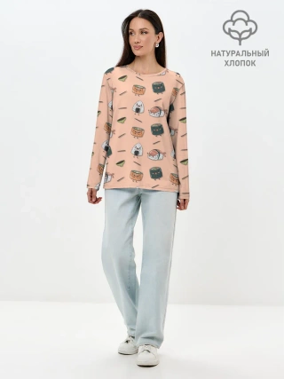 Лонгслив женский. Хлопок / Суши