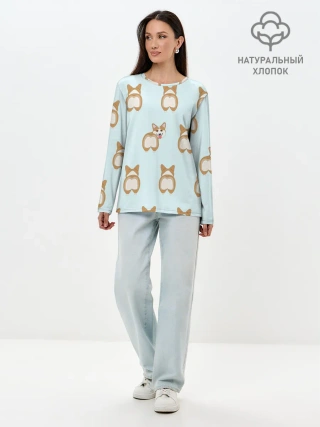 Лонгслив женский. Хлопок / Корги