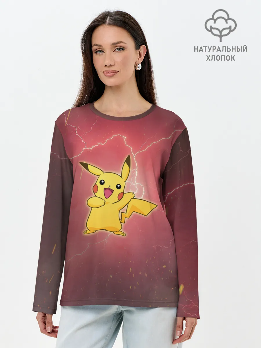 Лонгслив женский. Хлопок / Pokemon