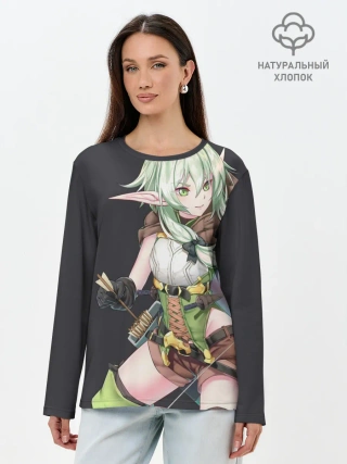 Лонгслив женский. Хлопок / Высшая эльфийка-лучница