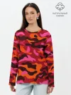Лонгслив женский. Хлопок / CAMOUFLAGE RED