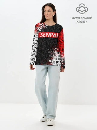 Лонгслив женский. Хлопок / SENPAI