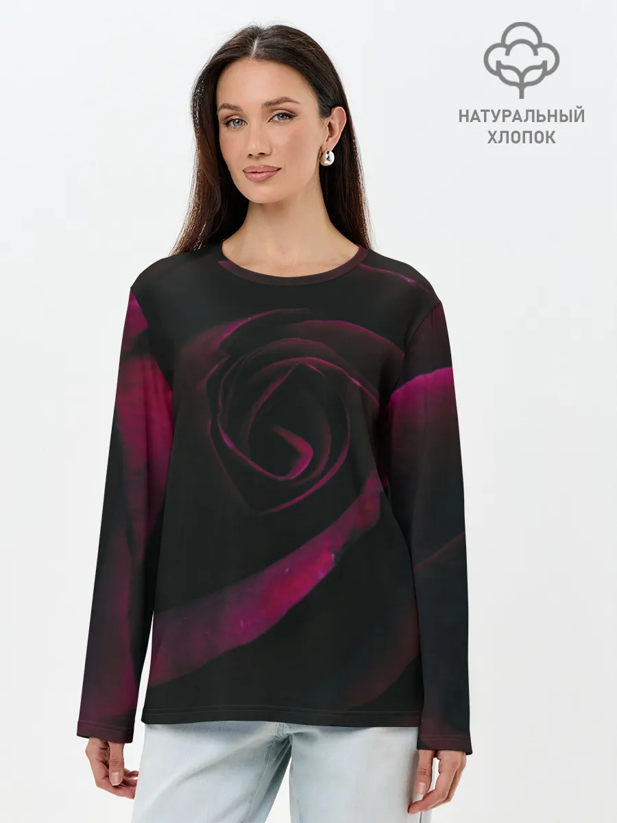 Лонгслив женский. Хлопок / Dark Rose