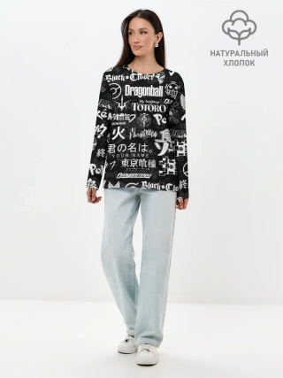 Лонгслив женский. Хлопок / ЛОГОТИПЫ АНИМЕ | LOGO ANIME